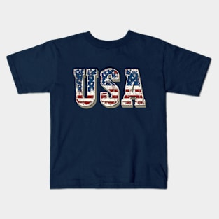 Vintage USA Flag Kids T-Shirt